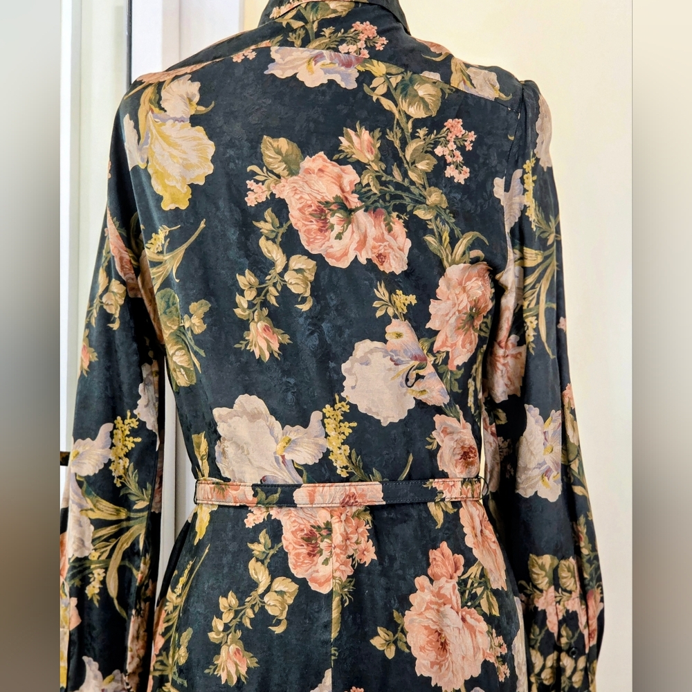 Ralph Lauren Blayke Floral-print Jacquard Silk Blend Dress, NWT - Picture 9 of 15